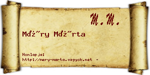 Méry Márta névjegykártya